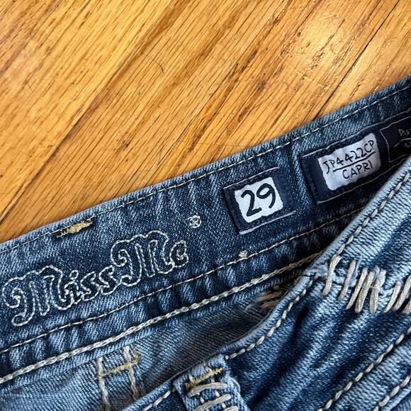 Miss Me Jeans Womens 29 Capri Cropped Bling Western Flap Pocket - Picture 5 of 10